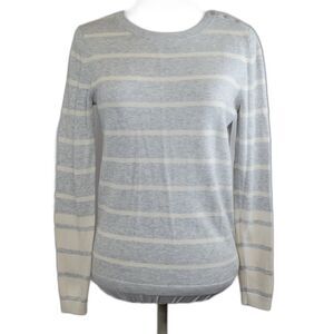 Banana Republic gray cream striped sweater size XS